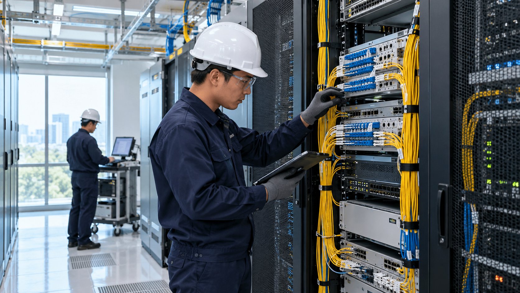 Core network equipment installation — illustrative image